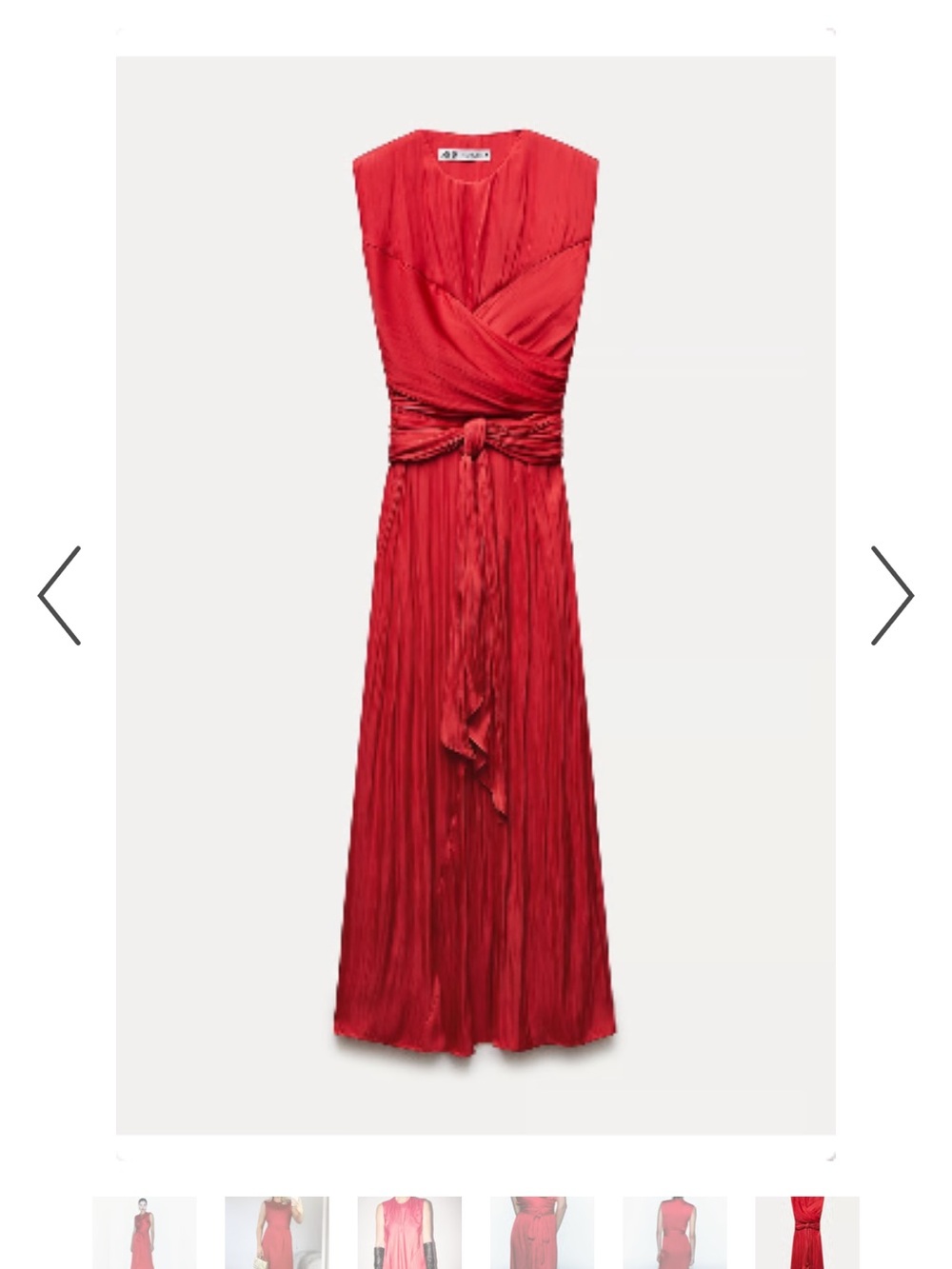 Zara Red Sleeveless Twist-Waist Maxi Dress - Picture 5 of 11